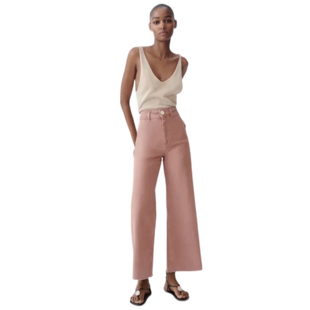 ZARA The Marine Straight Jean in Pink, Size 8 pastel pink